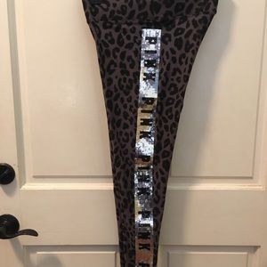 ❌SOLD ON M ❌VS PINK grey sequin leopard print yoga